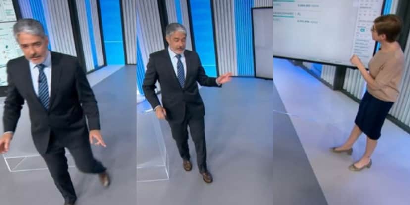 William Bonner se retirou dos estúdios da Globo e pediu autorização ao vivo para Renata Lo Prete (Foto: Reprodução) William Bonner se retirou dos estúdios da Globo e pediu autorização ao vivo para Renata Lo Prete (Foto: Reprodução)
