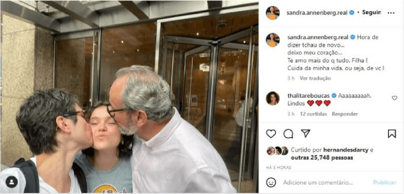 Publicação de Sandra (Foto: Reprodução/ Instagram) Publicação de Sandra (Foto: Reprodução/ Instagram)