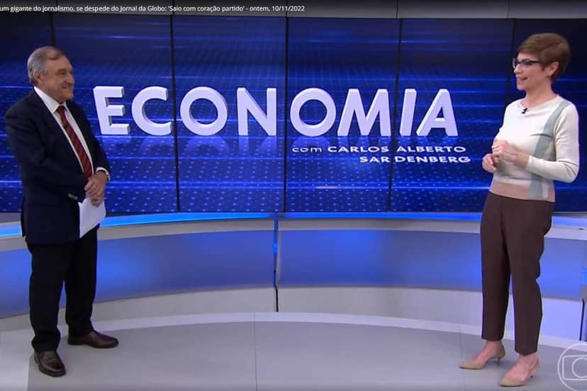 Renata Lo Prete se despediu de Carlos Sadenberg no último Jornal da Globo- Foto: Reprodução Renata Lo Prete se despediu de Carlos Sadenberg no último Jornal da Globo- Foto: Reprodução