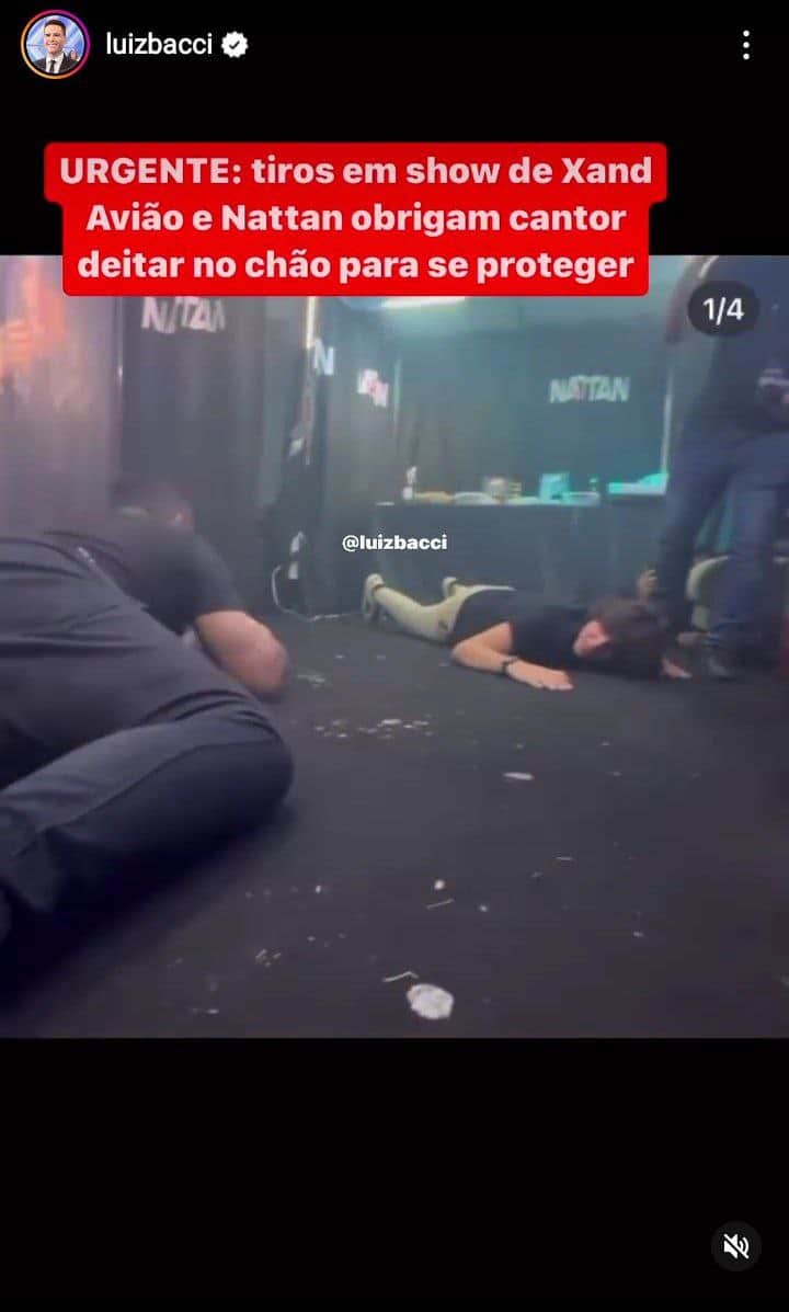 Nattanzinho se deitou no camarim para se proteger dos tiros (Foto: Reprodução) Nattanzinho se deitou no camarim para se proteger dos tiros (Foto: Reprodução)