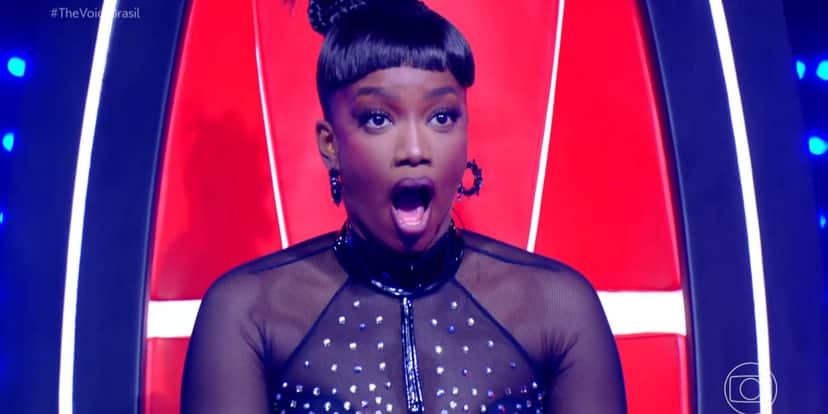 Iza chocada no The Voice. (Foto: Reprodução / Globo) Iza chocada no The Voice. (Foto: Reprodução / Globo)