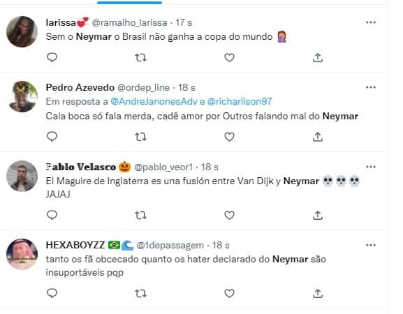 Internautas se dividiram entre criticas e manifestações de apoio a Neymar Internautas se dividiram entre criticas e manifestações de apoio a Neymar