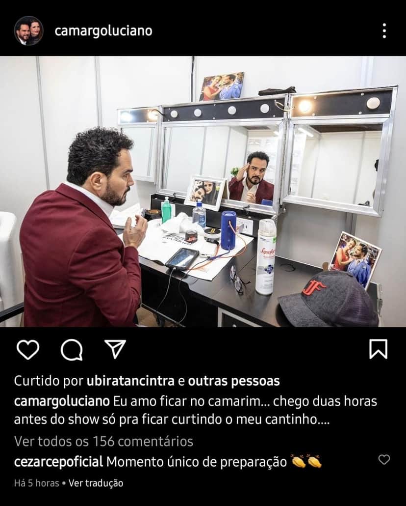Publicação de Luciano Camargo (Foto: Reprodução/ Instagram) Publicação de Luciano Camargo (Foto: Reprodução/ Instagram)