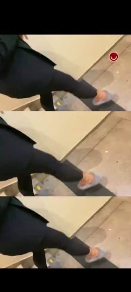 Fátima Bernardes exibindo as suas pantufas nos bastidores da Globo (Imagem: Reprodução) Fátima Bernardes exibindo as suas pantufas nos bastidores da Globo (Imagem: Reprodução)