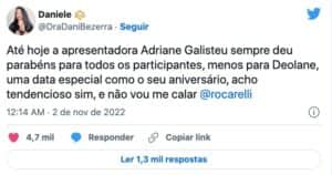 Irmã de Deolane manda recado para Adriane Galisteu (Reprodução) Irmã de Deolane manda recado para Adriane Galisteu (Reprodução)