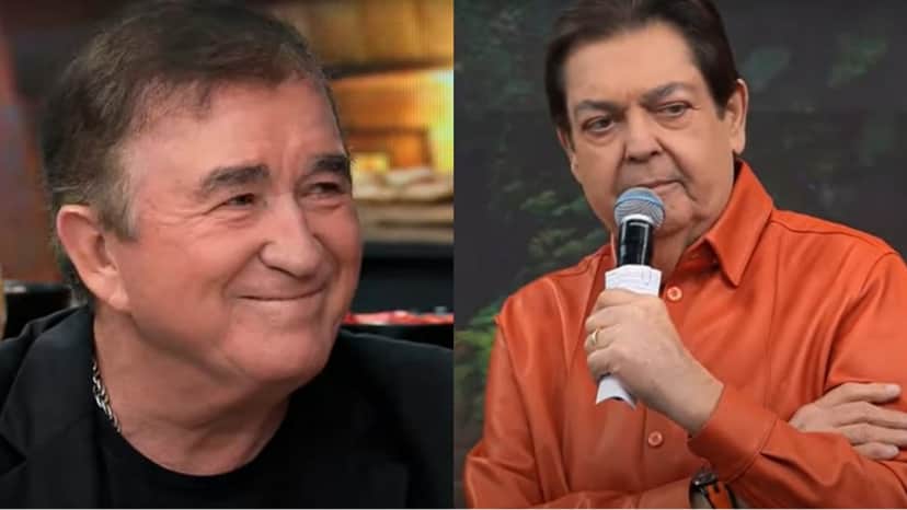Amado Batista com Fausto Silva no 'Faustão na Band' (Reprodução/ Band) Amado Batista com Fausto Silva no 'Faustão na Band' (Reprodução/ Band)
