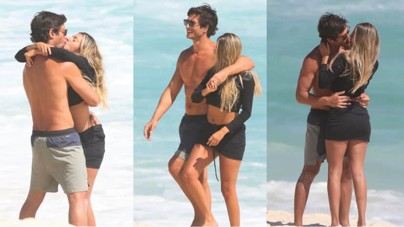 André Resende teve flagra aos beijos com loira em praia do RJ André Resende teve flagra aos beijos com loira em praia do RJ