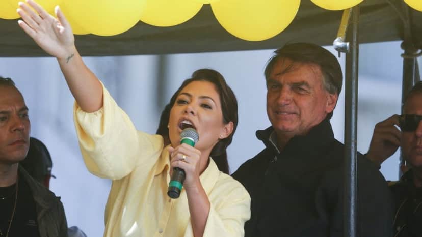 A primeira-dama e o presidente em campanha A primeira-dama e o presidente em campanha