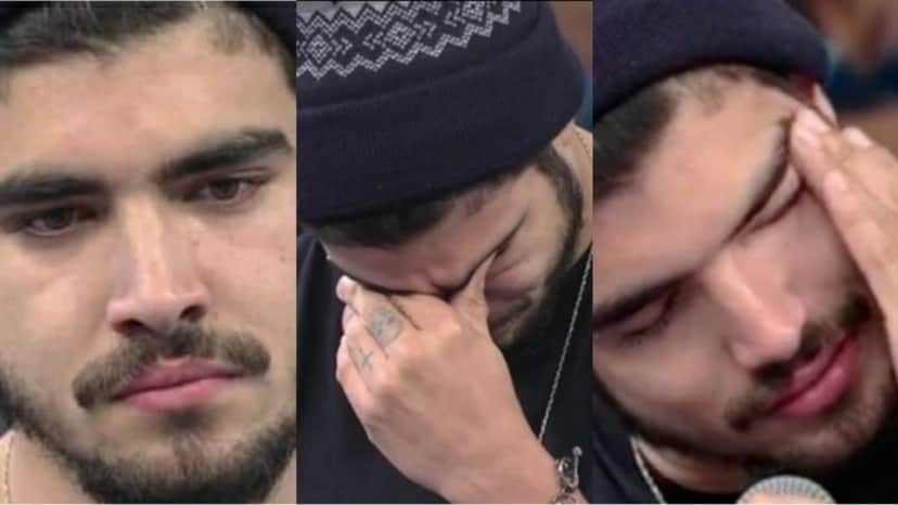 Caio Castro chorou no Arquivo Confidencial em 2016 e se mostrou visivelmente constrangido (Reprodução/ Globo) Caio Castro chorou no Arquivo Confidencial em 2016 e se mostrou visivelmente constrangido (Reprodução/ Globo)