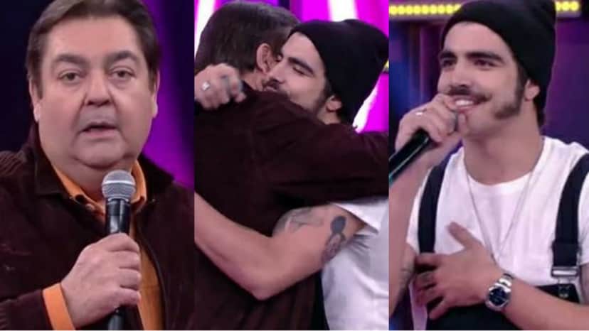 Caio Castro voltou ao programa de Faustão 2 anos depois do ocorrido provando que não ficou mágoas (Reprodução/ Globo) Caio Castro voltou ao programa de Faustão 2 anos depois do ocorrido provando que não ficou mágoas (Reprodução/ Globo)