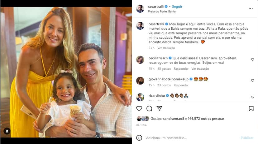 César Tralli divulga foto rara ao lado da família - Foto: Reprodução César Tralli divulga foto rara ao lado da família - Foto: Reprodução