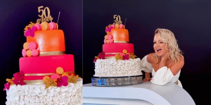 Eliana comemorou seu aniversário de 50 anos com um bolo enorme (Reprodução: Instagram) Eliana comemorou seu aniversário de 50 anos com um bolo enorme (Reprodução: Instagram)