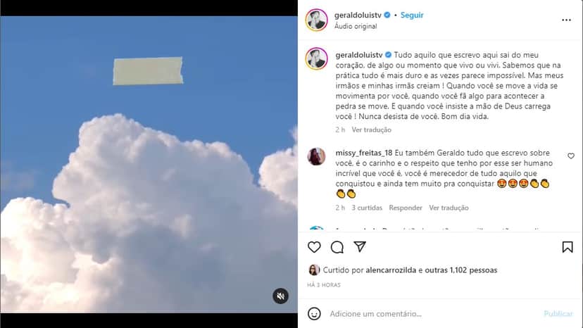 Geraldo Luís dá recado arrebatador nas redes sociais - Foto: Reprodução Geraldo Luís dá recado arrebatador nas redes sociais - Foto: Reprodução