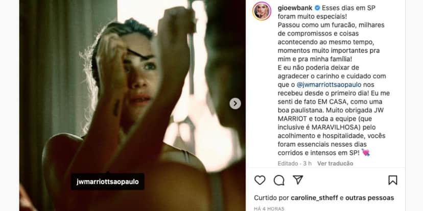 Giovanna Ewbank fala sobre dias em São Paulo (Reprodução) Giovanna Ewbank fala sobre dias em São Paulo (Reprodução)