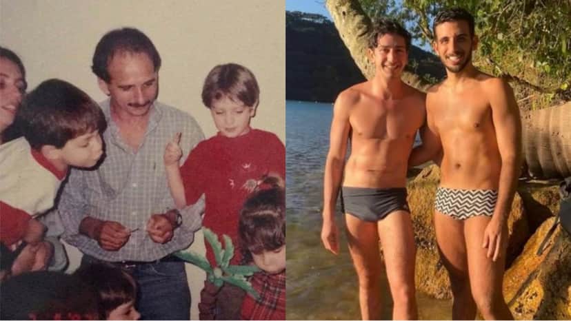 Registro da infância e foto do ex-casal já adulto Registro da infância e foto do ex-casal já adulto