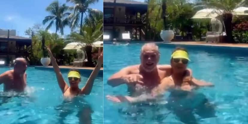 Carlos Alberto e Renata Domingues curtem o feriado na praia e com um belo banho de piscina (Reprodução: Instagram) Carlos Alberto e Renata Domingues curtem o feriado na praia e com um belo banho de piscina (Reprodução: Instagram)