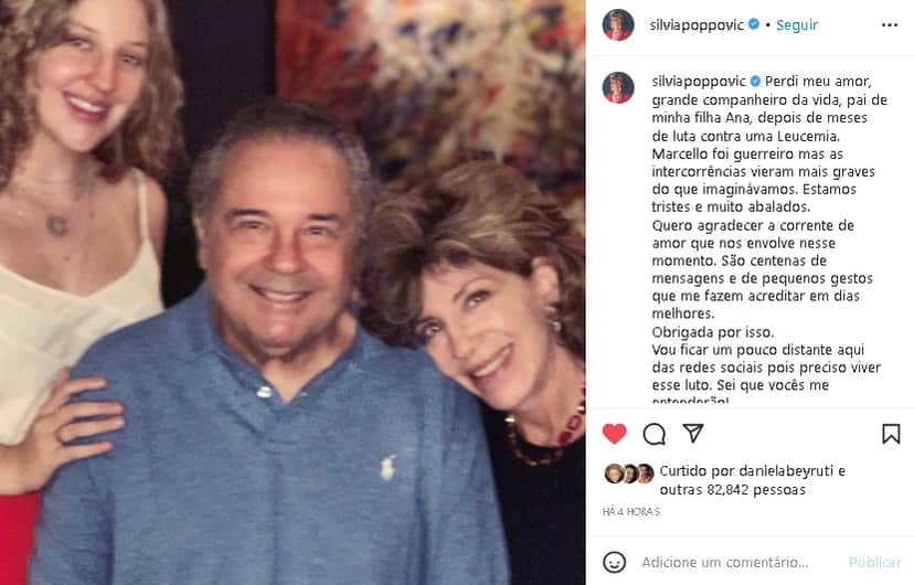 Silvia Poppovic decidiu se pronunciar pela primeira após a morte do marido (Foto: Reprodução/ Instagram) Silvia Poppovic decidiu se pronunciar pela primeira após a morte do marido (Foto: Reprodução/ Instagram)