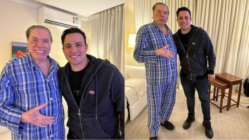 Gustavo Moura entrega foto 'indiscreta' com Silvio Santos no conforto de sua mansão tranjando pijamas Gustavo Moura entrega foto 'indiscreta' com Silvio Santos no conforto de sua mansão tranjando pijamas