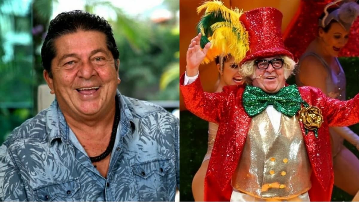 O astro caracterizado como Chacrinha, em filme, teatro e série O astro caracterizado como Chacrinha, em filme, teatro e série