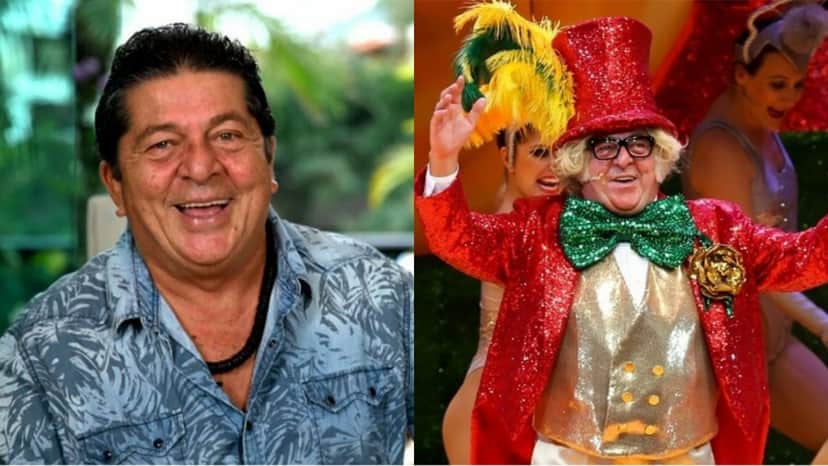 O astro caracterizado como Chacrinha, em filme, teatro e série O astro caracterizado como Chacrinha, em filme, teatro e série