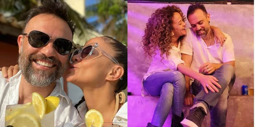 A atriz de Pantanal, Aline Borges com o marido Alex Nader A atriz de Pantanal, Aline Borges com o marido Alex Nader