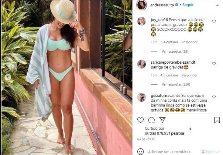 Andressa Suita divulgou foto e barriguinha levantou suspeita de gravidez Andressa Suita divulgou foto e barriguinha levantou suspeita de gravidez