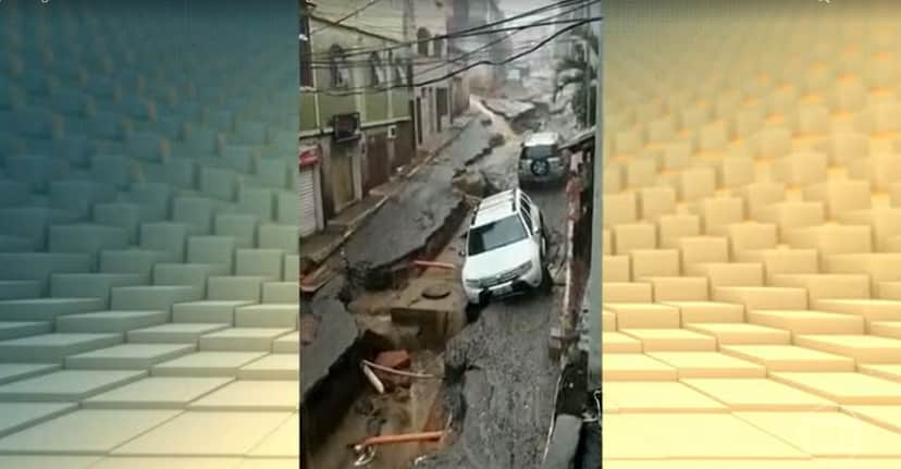 Jornal Hoje exibiu o cenário de destruição deixado pela chuva no Rio de Janeiro- Foto: Reprodução/Globo Jornal Hoje exibiu o cenário de destruição deixado pela chuva no Rio de Janeiro- Foto: Reprodução/Globo