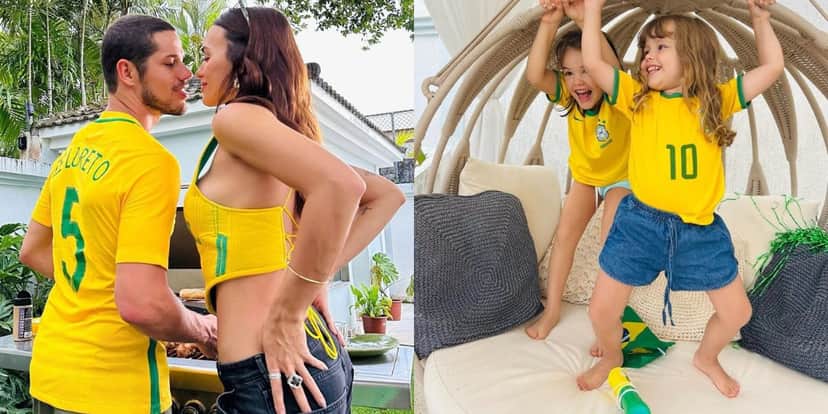 José Loreto e Rafa Kalimann assistiram jogo do Brasil junto com família José Loreto e Rafa Kalimann assistiram jogo do Brasil junto com família