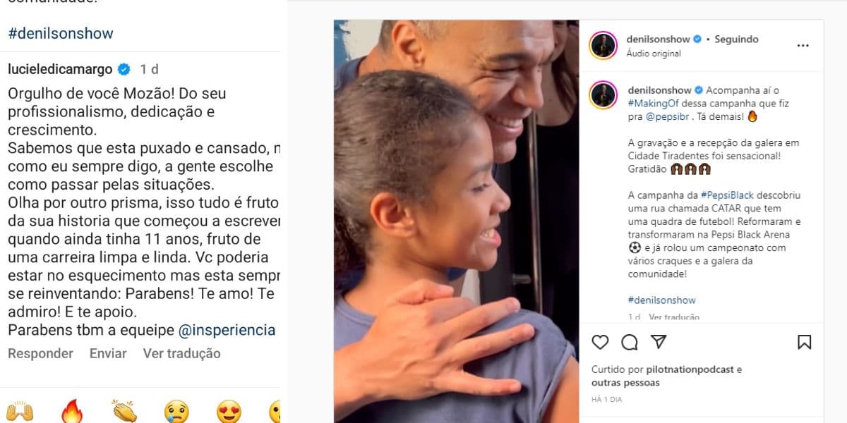 Luciele Di Camargo comenta publicação de Denílson com textão Luciele Di Camargo comenta publicação de Denílson com textão