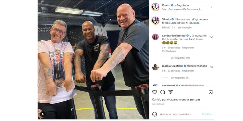 Neto mostra foto com prova de quem não é comentarista traidor Neto mostra foto com prova de quem não é comentarista traidor