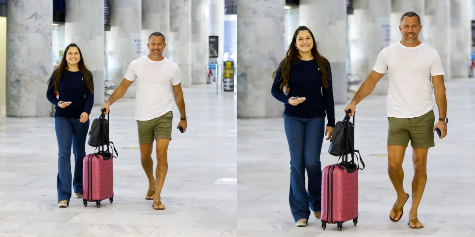 Malvino Salvador e sua filha, Sofia, no aeroporto Santos Dumont (Foto: Reprodução/Montagem/AgNews/Vitor Pereira) Malvino Salvador e sua filha, Sofia, no aeroporto Santos Dumont (Foto: Reprodução/Montagem/AgNews/Vitor Pereira)