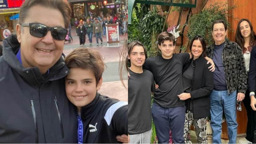 Faustão já surgiu em cliques rara com toda família (Fotos: Reprodução / Instagram) Faustão já surgiu em cliques rara com toda família (Fotos: Reprodução / Instagram)