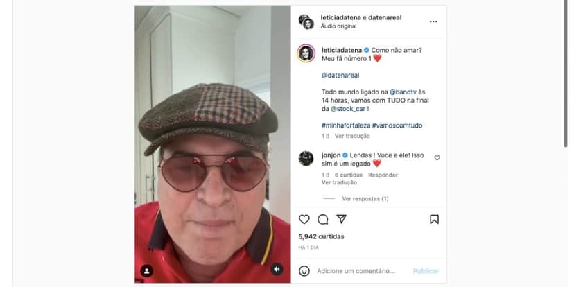 De acordo com Datena, Letícia é uma ótima apresentadora (Reprodução) De acordo com Datena, Letícia é uma ótima apresentadora (Reprodução)