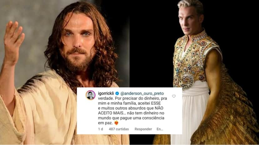A ex estrela da Record TV, Igor Rickli, fez novelas bíblias e diz, nas entrelinhas, que não volta mais à emissora (Fotos: Reprodução/ Montagem) A ex estrela da Record TV, Igor Rickli, fez novelas bíblias e diz, nas entrelinhas, que não volta mais à emissora (Fotos: Reprodução/ Montagem)