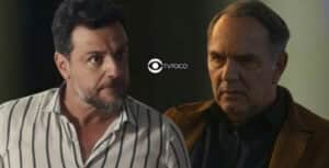 Travessia - Passado sombrio de Moretti vem à tona e o vilão fica na mira de Guerra: "Explosivo" (Foto: Reprodução / Globo / Montagem TV Foco) Travessia - Passado sombrio de Moretti vem à tona e o vilão fica na mira de Guerra: "Explosivo" (Foto: Reprodução / Globo / Montagem TV Foco)