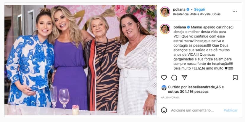 De acordo com Poliana Rocha, mãe de Virgínia Fonseca é uma grande mulher (Reprodução) De acordo com Poliana Rocha, mãe de Virgínia Fonseca é uma grande mulher (Reprodução)