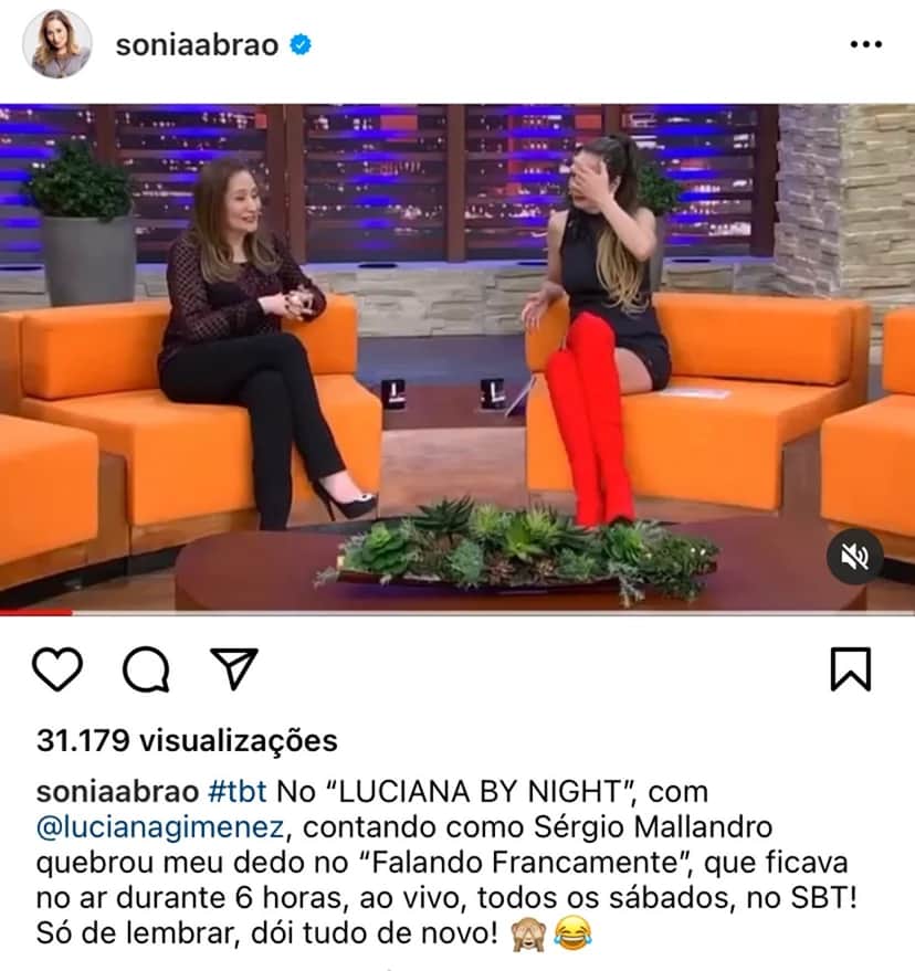 A contratada da RedeTV! relembrou no dia de #tbt de quando contou para Luciana Gimenez sobre seu dedo espatifado ao vivo A contratada da RedeTV! relembrou no dia de #tbt de quando contou para Luciana Gimenez sobre seu dedo espatifado ao vivo