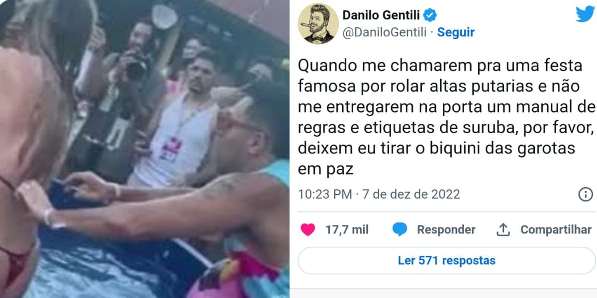 Danilo Gentili faz comentário polêmico sobre a expulsão de Tirullipa na Farofa da Gkay (Reprodução: Montagem TV Foco) Danilo Gentili faz comentário polêmico sobre a expulsão de Tirullipa na Farofa da Gkay (Reprodução: Montagem TV Foco)
