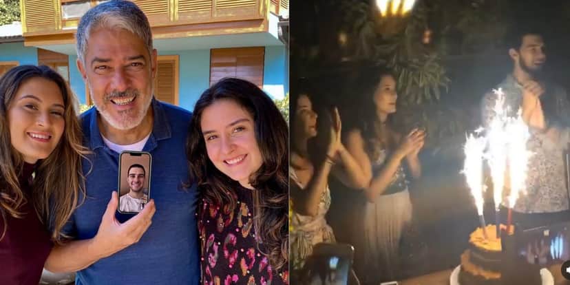 Bonner se reuniu com as meninas e fez questão de ligar para seu filho na hora da foto (Reprodução: Instagram) Bonner se reuniu com as meninas e fez questão de ligar para seu filho na hora da foto (Reprodução: Instagram)