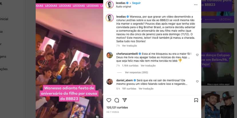 De acordo com Léo Dias, Wanessa estará no BBB23 De acordo com Léo Dias, Wanessa estará no BBB23