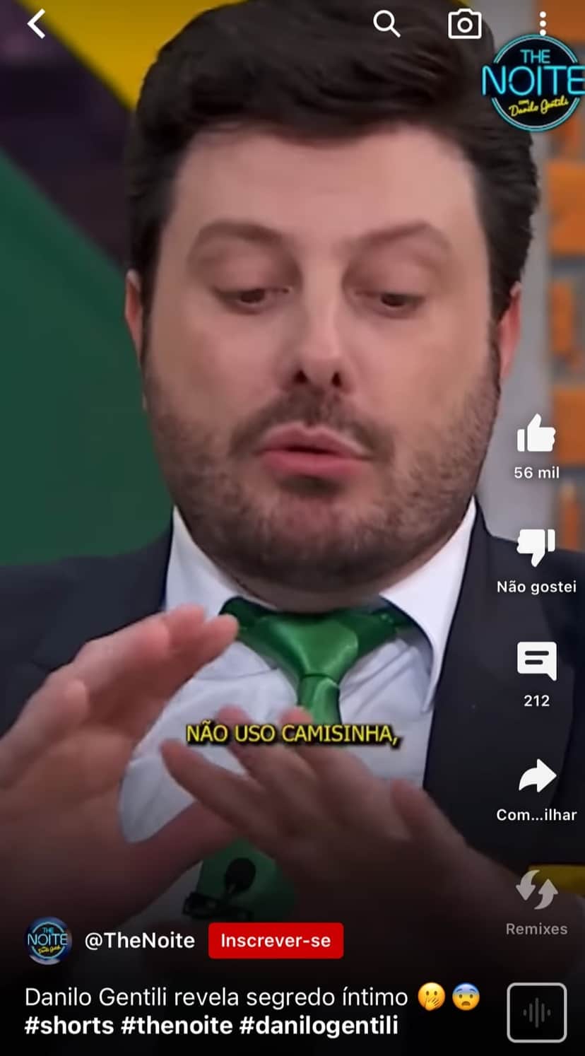 Corajoso até demais, o apresentador Danilo Gentili não se intimida no programa The Noite, e expõe o que gosta de fazer na hora H - Foto Reprodução Corajoso até demais, o apresentador Danilo Gentili não se intimida no programa The Noite, e expõe o que gosta de fazer na hora H - Foto Reprodução