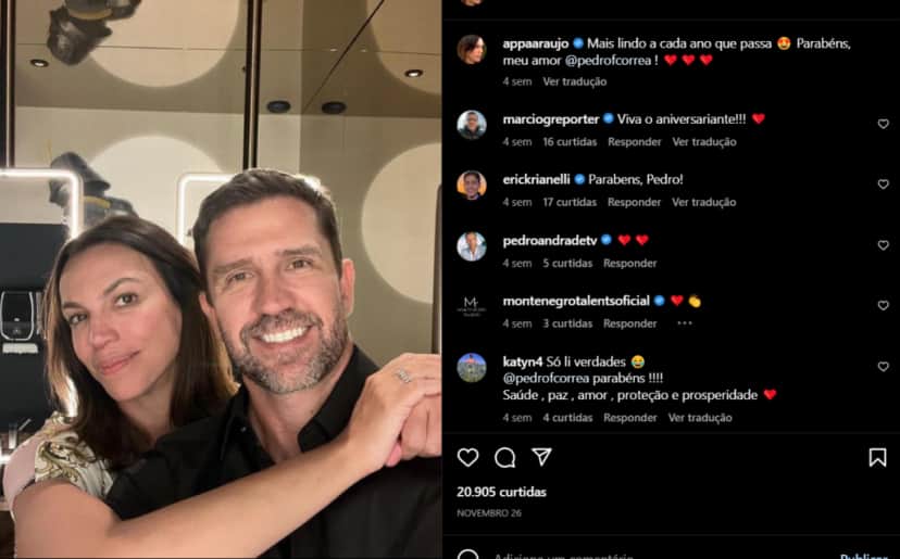 Publicação mais recente de Ana Paula Araújo com seu grande amor, comemorando seu aniversário (Foto Reprodução/Instagram) - Foto Reprodução Publicação mais recente de Ana Paula Araújo com seu grande amor, comemorando seu aniversário (Foto Reprodução/Instagram) - Foto Reprodução