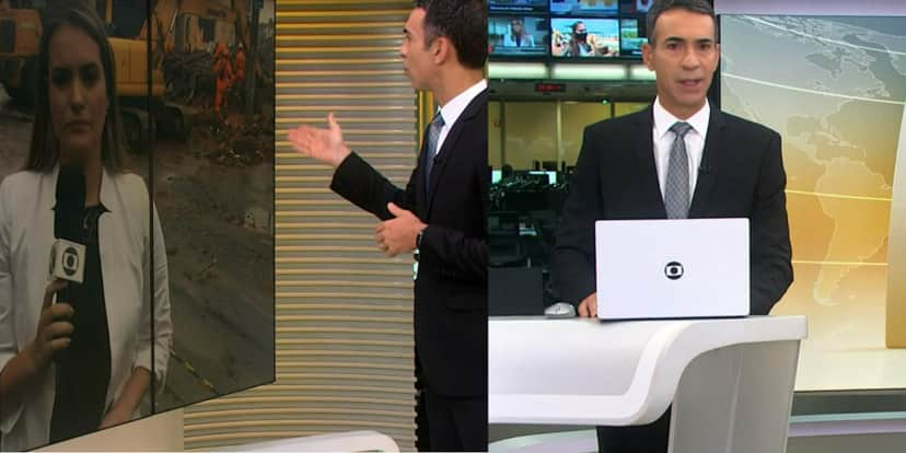 Larissa Zimmermann e César Tralli (Foto: Reprodução/TV Globo) Larissa Zimmermann e César Tralli (Foto: Reprodução/TV Globo)