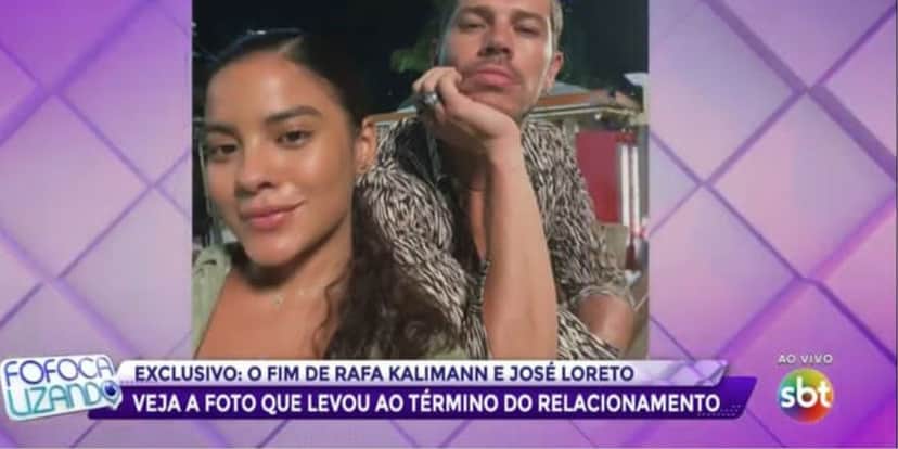 Durante o Fofocalizando, Chris Flores recebeu a visita de Léo Dias, que confirmou que a separação de José Loreto e Rafa Kalimann aconteceu por conta da traição do famoso com uma atriz de Pantanal da Globo (Foto: Reprodução / SBT) Durante o Fofocalizando, Chris Flores recebeu a visita de Léo Dias, que confirmou que a separação de José Loreto e Rafa Kalimann aconteceu por conta da traição do famoso com uma atriz de Pantanal da Globo (Foto: Reprodução / SBT)
