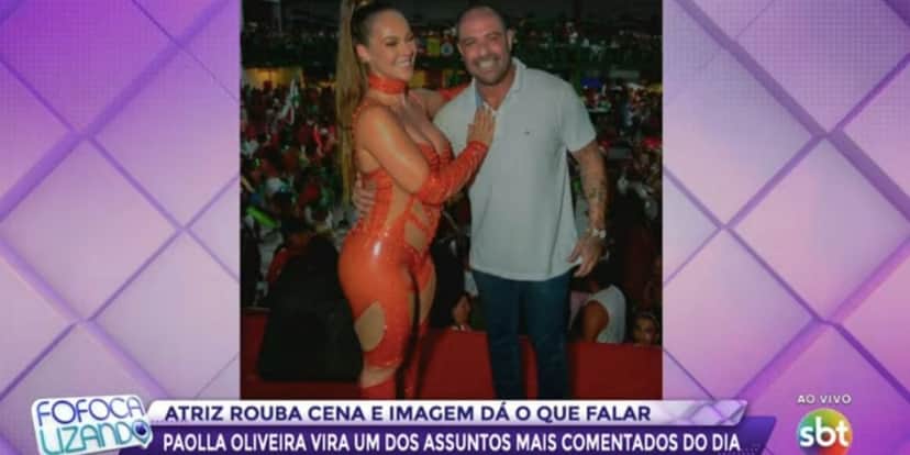 Paolla Oliveira e Diogo Nogueira no ensaio da Grande Rio (Reprodução) Paolla Oliveira e Diogo Nogueira no ensaio da Grande Rio (Reprodução)