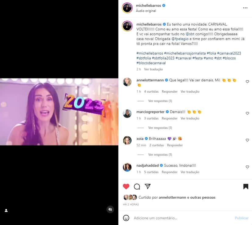 Michelle Barros anunciou que foi contratada pelo SBT Michelle Barros anunciou que foi contratada pelo SBT