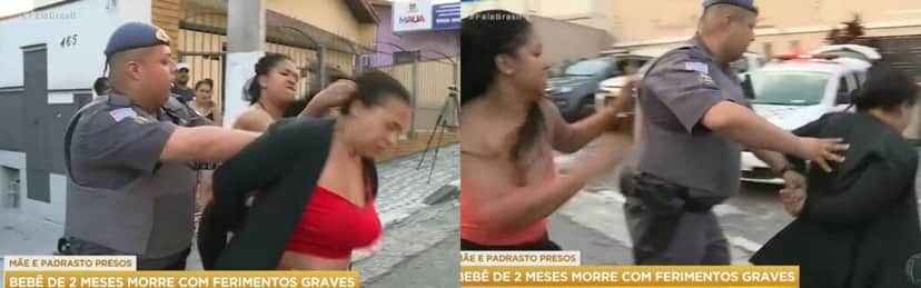 Record flagrou a acusada sendo agredida durante o momento da prisão Record flagrou a acusada sendo agredida durante o momento da prisão