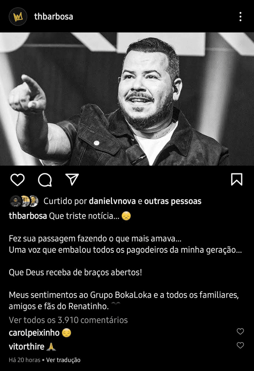 Publicação de Thiaguinho (Foto: Reprodução/Instagram) Publicação de Thiaguinho (Foto: Reprodução/Instagram)