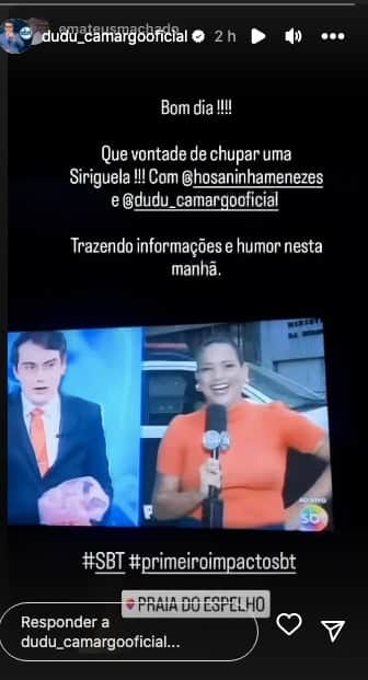 Repórter do SBT diz que apresentador irá comer fruta o dia inteiro (Reprodução) Repórter do SBT diz que apresentador irá comer fruta o dia inteiro (Reprodução)