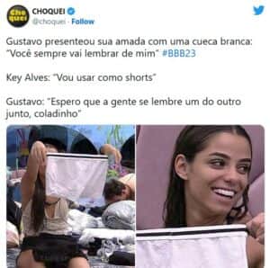BBB23 - Emparedados, Key Alves deixa Gustavo em choque ao prometer noite quente ao 'Agroboy' (Foto: Reprodução / Twitter) BBB23 - Emparedados, Key Alves deixa Gustavo em choque ao prometer noite quente ao 'Agroboy' (Foto: Reprodução / Twitter)